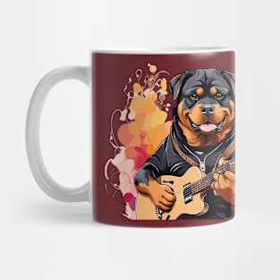 Rottweiler Playing Guitar Mug